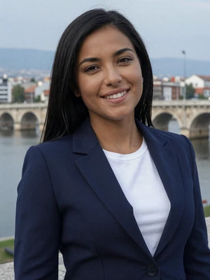 Ivana, 28, Macedonian single from Skopje with Stone Bridge in the background