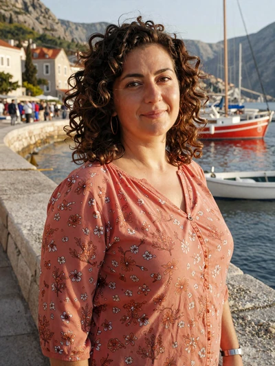 Milena, 30, Montenegrin woman from Bar near the harbor with fishing boats