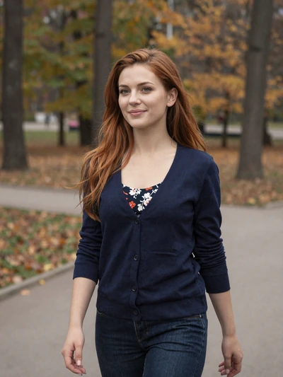 Katarina, 26, Serbian woman from Kragujevac walking through a park with autumn foliage