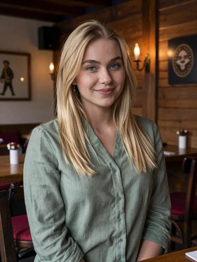 Tamara, 25, Serbian woman from Niš in a cozy kafana with warm candlelight