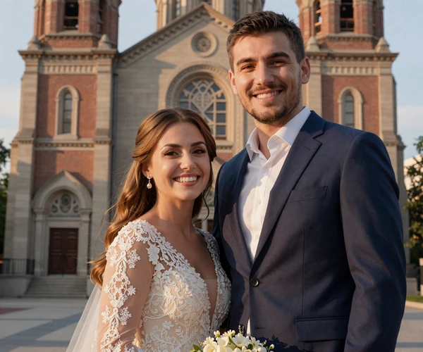 Marko and Ana wedding photo at Serbian Orthodox church in Chicago - Balkan dating success story